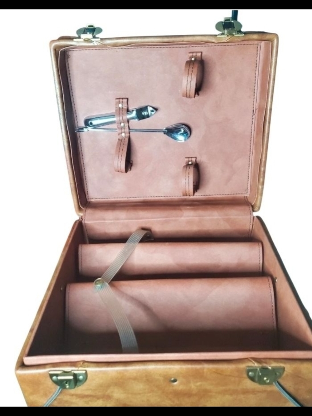 Travel wine glass Suitcase faux leather hard case